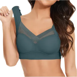Womens Wireless Bras V Mesh Comfortable Bralette Supportive Tshirt Bra No Underwire Seamless Push Up Everyday Bras