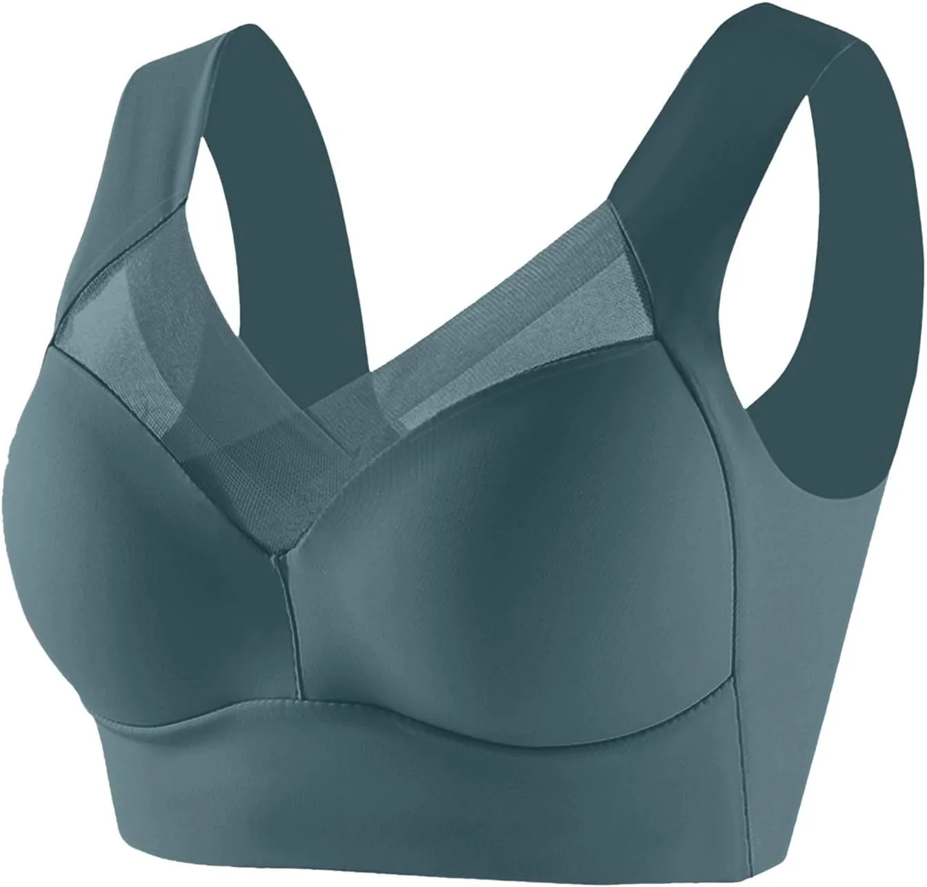 Womens Wireless Bras V Mesh Comfortable Bralette Supportive Tshirt Bra No Underwire Seamless Push Up Everyday Bras