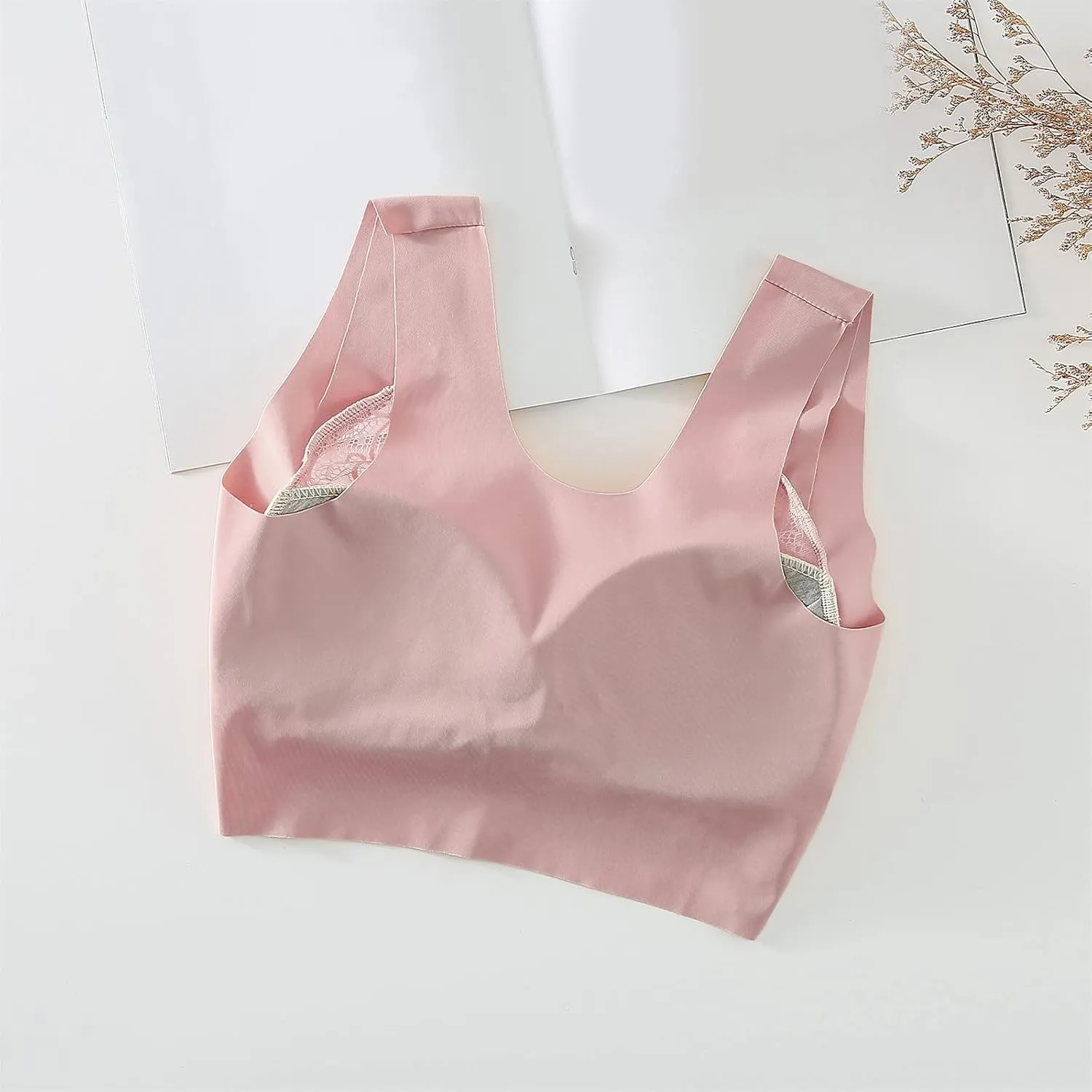 Women's Wireless Full-Coverage Bra Everyday Comfort Padded Gym T-Shirt Bras Bralettes