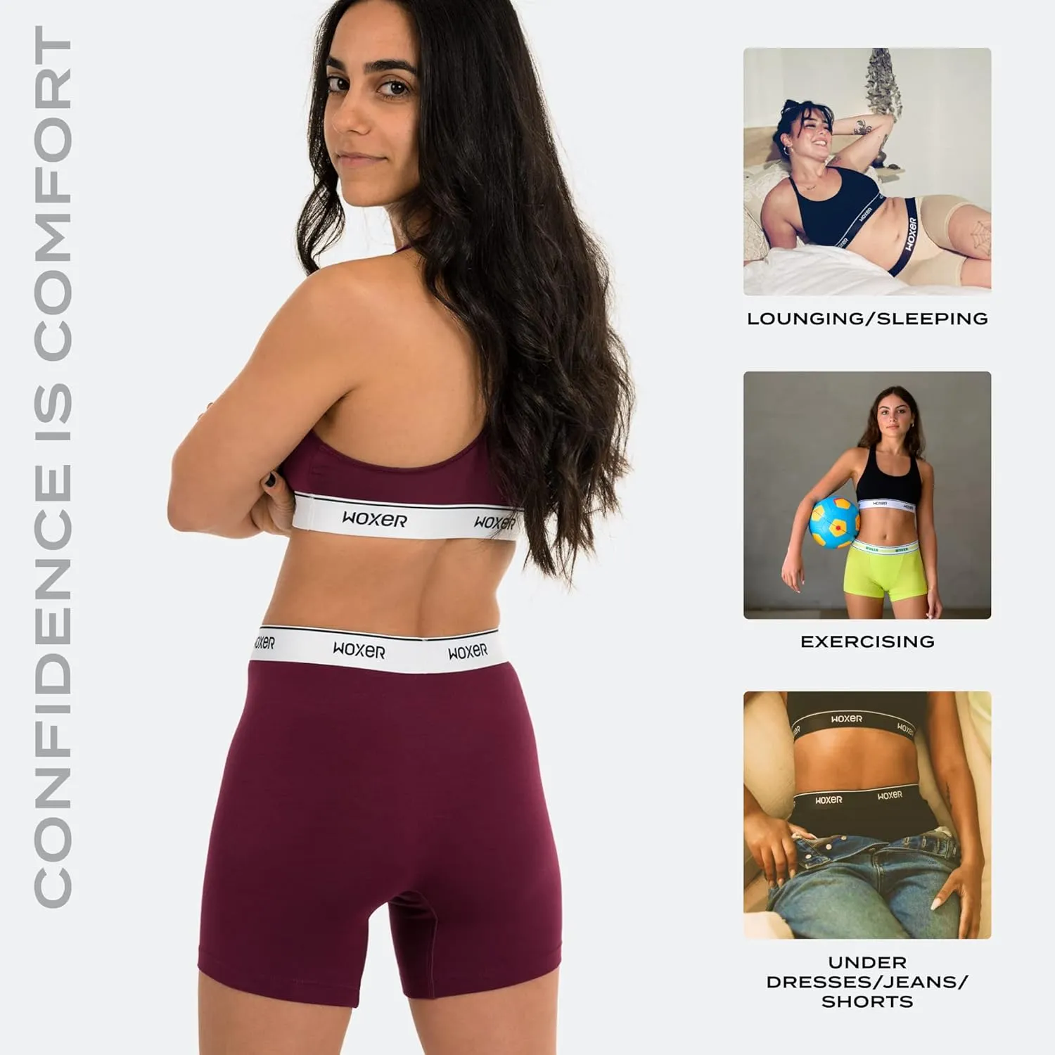 Woxer Womens Baller 5" High Waisted Boy Shorts Underwear - Boxers, Briefs