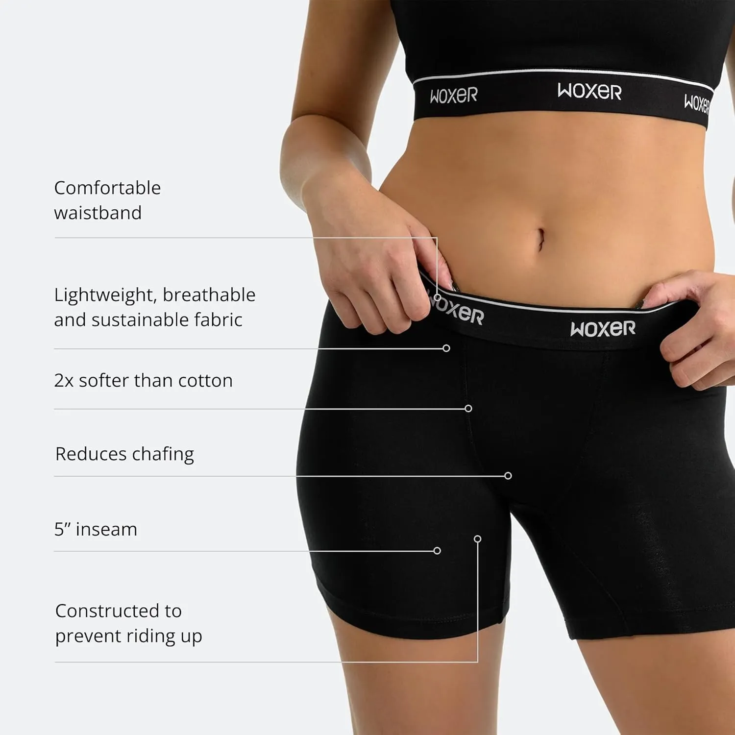 Woxer Womens Boxers - Baller 5" Boy Shorts Underwear for Women - Boxers for Women