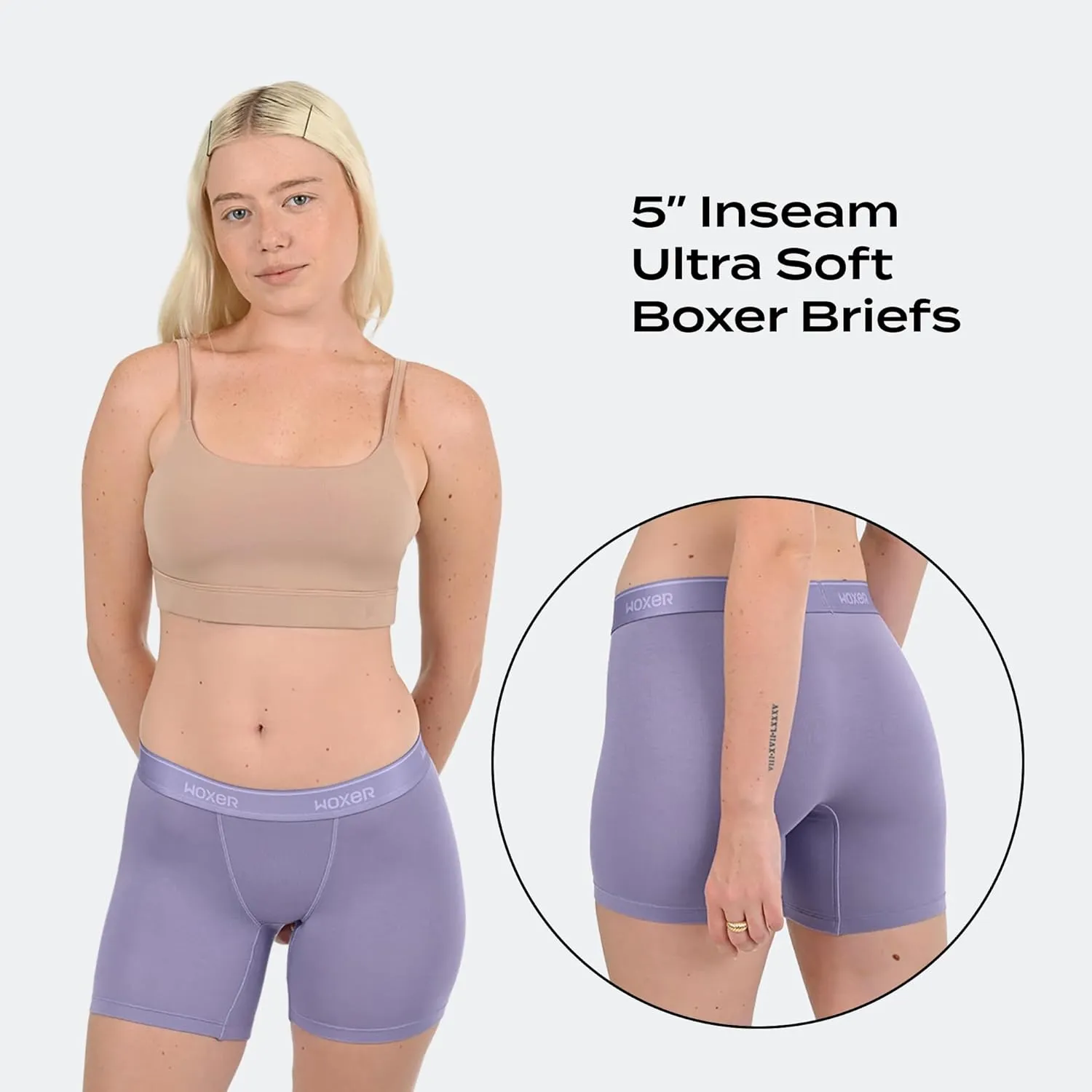 Woxer Womens Boxers - Baller 5" Boy Shorts Underwear for Women - Boxers for Women