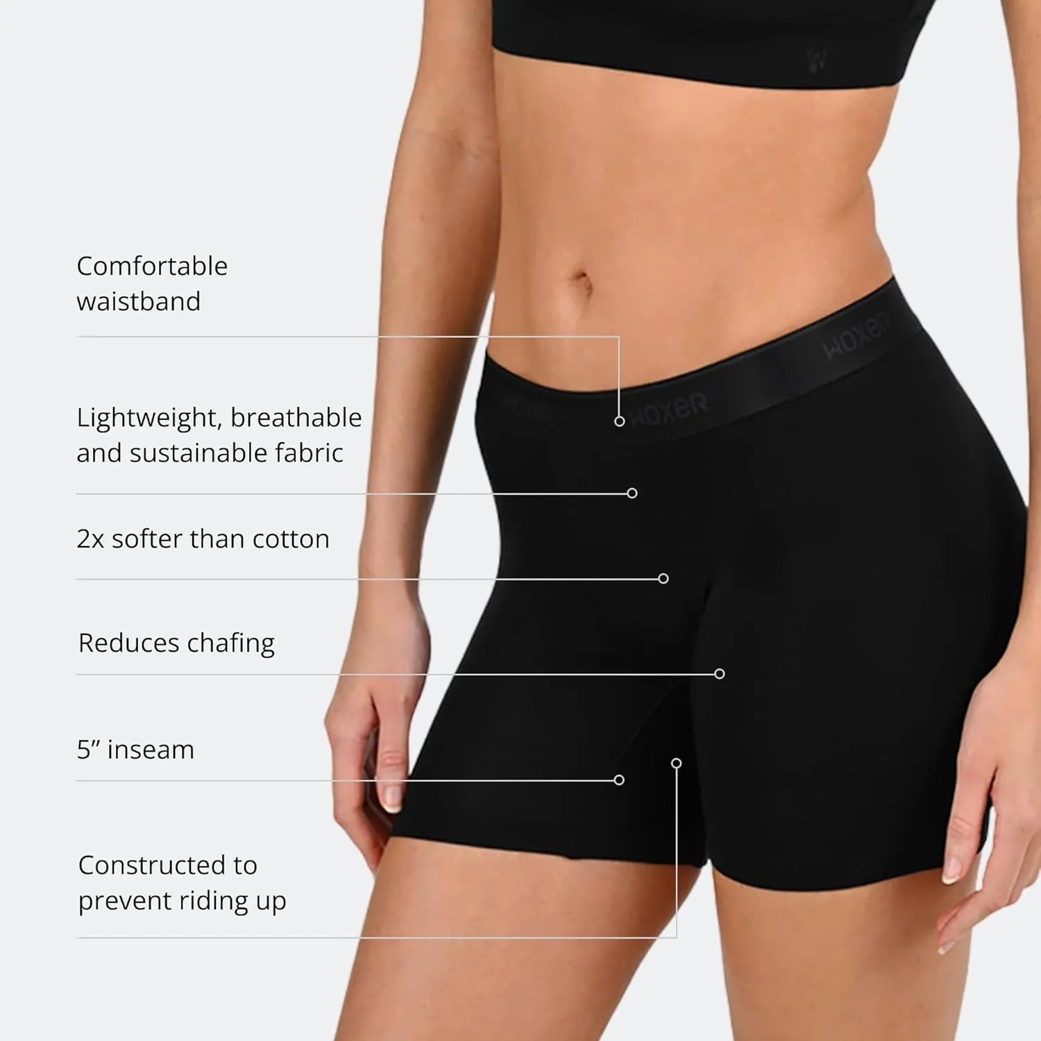 Woxer Womens Boxers - Baller 5" Boy Shorts Underwear for Women - Boxers for Women