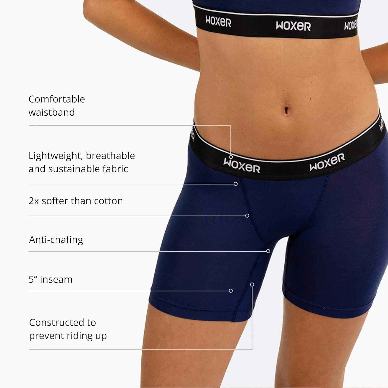 Woxer Womens Boxers - Baller 5" Boy Shorts Underwear for Women - Boxers for Women