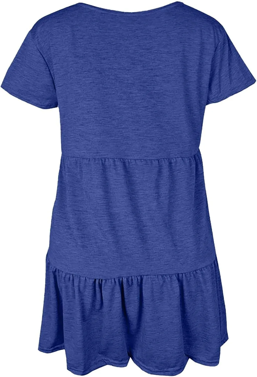 XOWRTE 2025 New Women's Round Neck Dress Casual and Comfortable Cotton Short Sleeves Beach Dress Short Sleeved