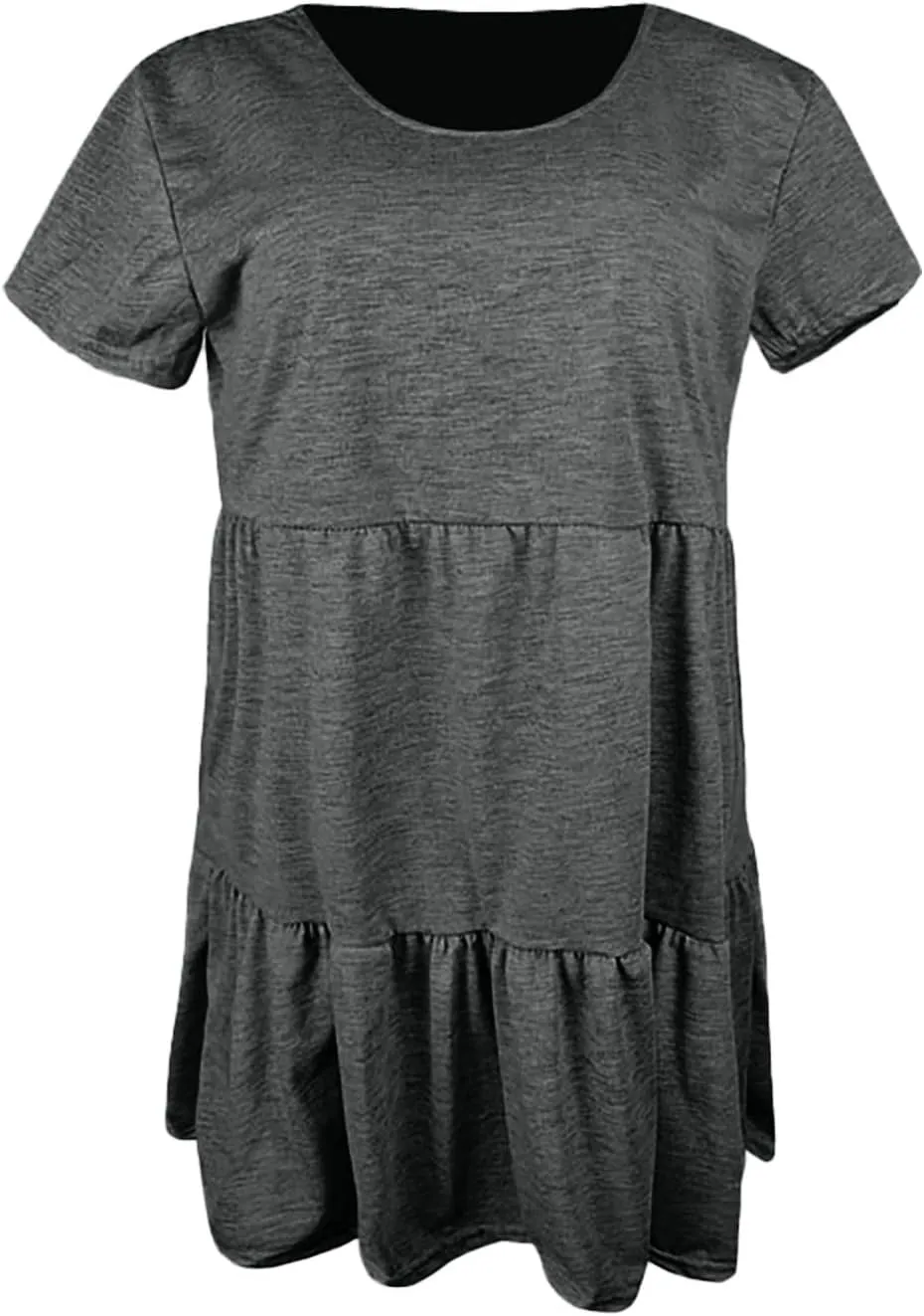 XOWRTE 2025 New Women's Round Neck Dress Casual and Comfortable Cotton Short Sleeves Beach Dress Short Sleeved