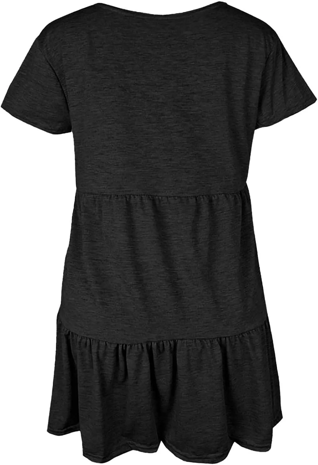 XOWRTE 2025 New Women's Round Neck Dress Casual and Comfortable Cotton Short Sleeves Beach Dress Short Sleeved