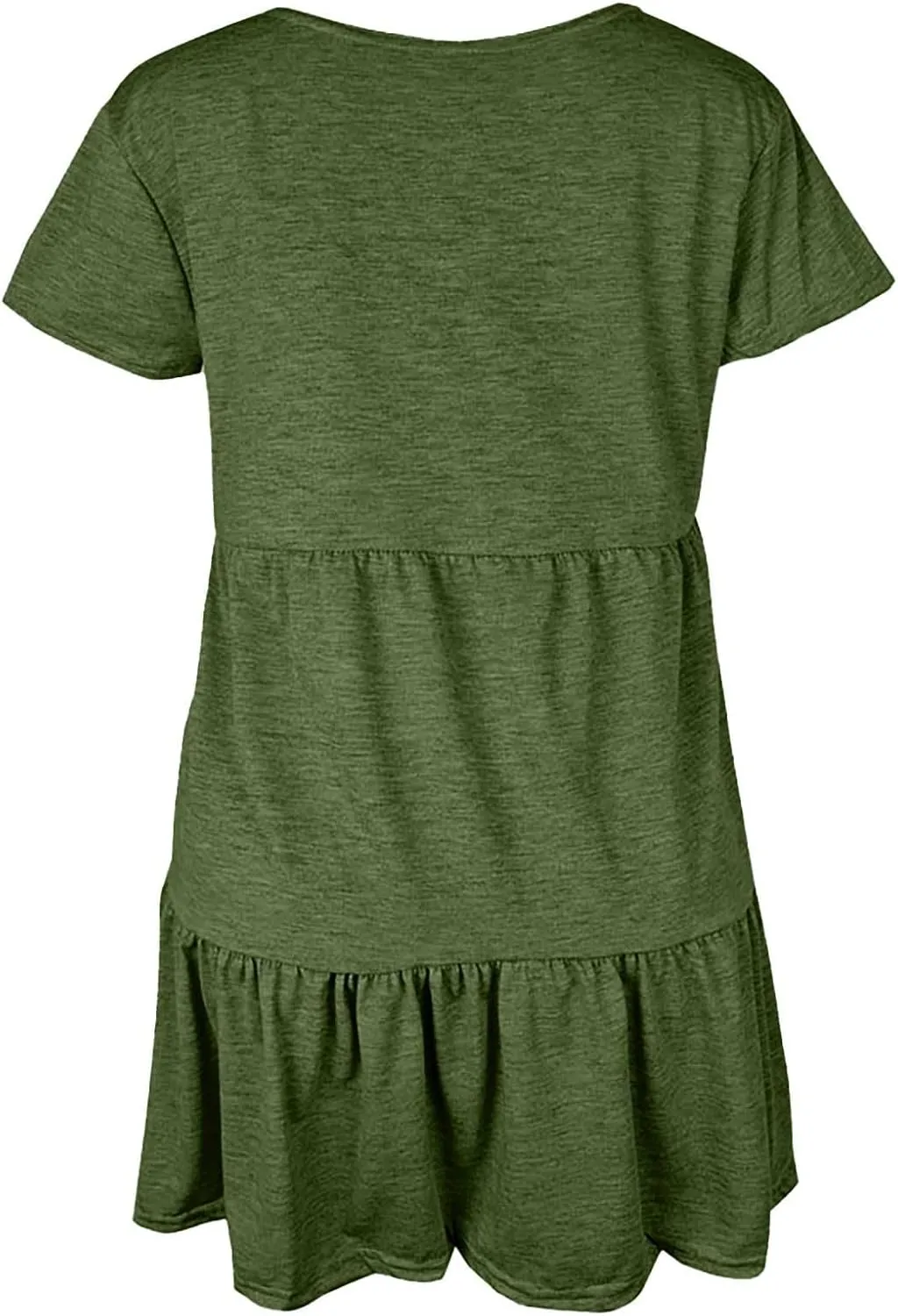 XOWRTE 2025 New Women's Round Neck Dress Casual and Comfortable Cotton Short Sleeves Beach Dress Short Sleeved