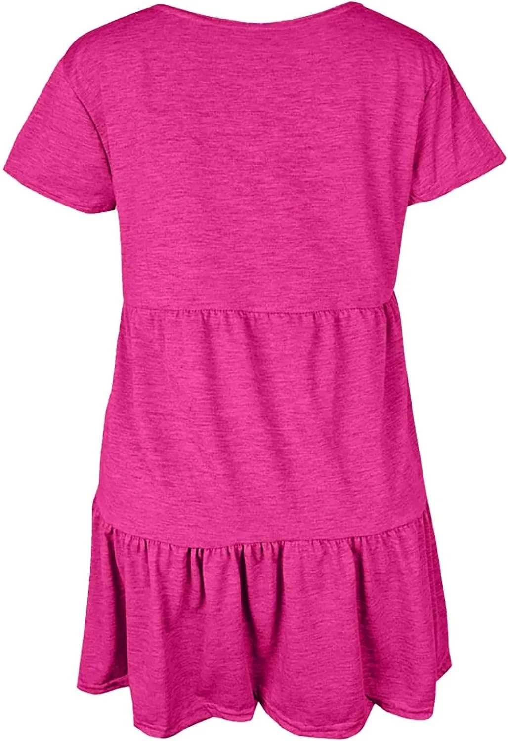 XOWRTE 2025 New Women's Round Neck Dress Casual and Comfortable Cotton Short Sleeves Beach Dress Short Sleeved