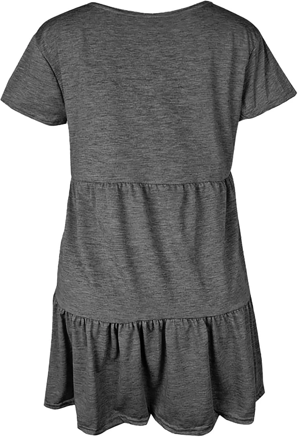XOWRTE 2025 New Women's Round Neck Dress Casual and Comfortable Cotton Short Sleeves Beach Dress Short Sleeved