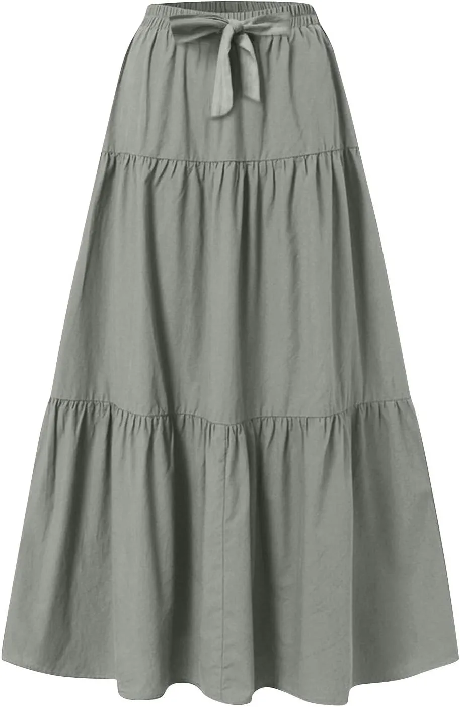 XOWRTE Women's 2025 Bohemian Long Skirts Flowy High Waist A Line Maxi Skirts for Women Summer Pleated Mini Skirts