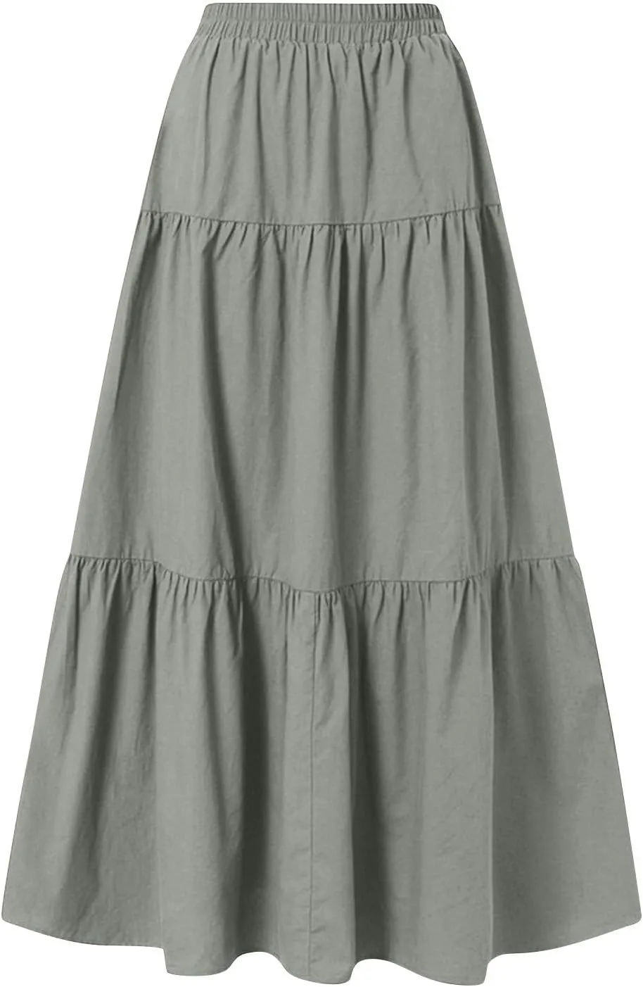 XOWRTE Women's 2025 Bohemian Long Skirts Flowy High Waist A Line Maxi Skirts for Women Summer Pleated Mini Skirts